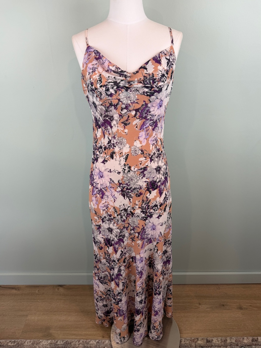 Forever 21 Floral Slip Bias cut Maxi Dress Gown Cocktail Formal Occasion Small